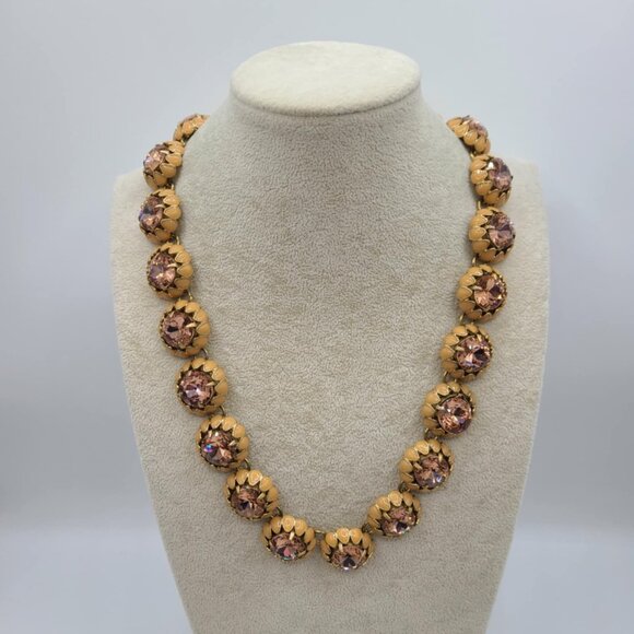 J Crew Pinkish Neutral Enamel with Citrine Colored Crystals Cupcake Necklace - Picture 11 of 11